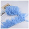 2 Meter Truthahnfeder Band Federband 10-13cm länge Federn Fringe Trim Federborte Federbesatz Federfranse Truthahn Streifen Trim Plüsch Feder zum Nähen Basteln Fasching Kostüme Helles Himmelblau