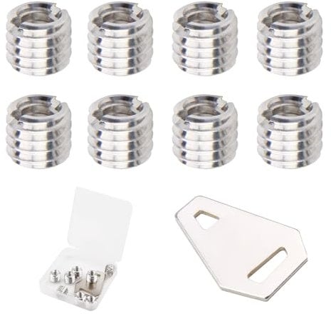 3/8 to 1/4 Tripod Screw Adapter, Bushing Convert Screw Adapter with Coin Reviser and Box 1/4 to 3/8 Camera Reducer Bushing for Tripod Monopod Ball Head Video Light Stand DSLR SLR Cameras Mount