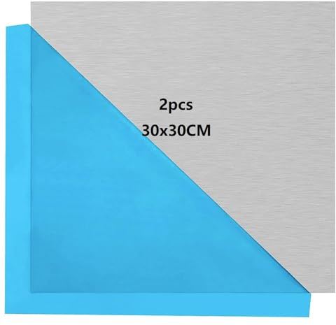 ZOFUN - Placa de aluminio (2 mm, 30 x 30 cm, placa plana de aluminio 6061, chapa de aluminio, placa metálica con película protectora)