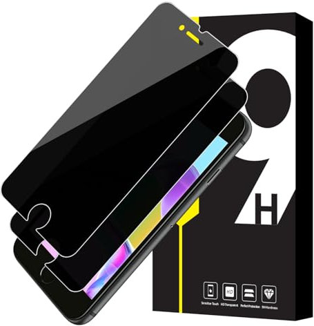 VSEER 2 Stück Schutzfolie für Panzerglas für iPhone 6/6s/7/8/SE 2020 Sichtschutzfolie, 9H Härte Hohe Empfindlichkeit iPhone SE 2020 Blickschutzfolie, 2.5D Kante Anti-Spähen iPhone 6 2020 Schutzglas