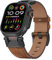 Bouixel Genuine Leather Strap Compatible for Apple Watch Straps 49mm 46mm 45mm 44mm 42mm,Men Rugged Band with Metal Connector for iWatch Ultra Series 10 9 8 7 6 5 4 3 2 1 SE
