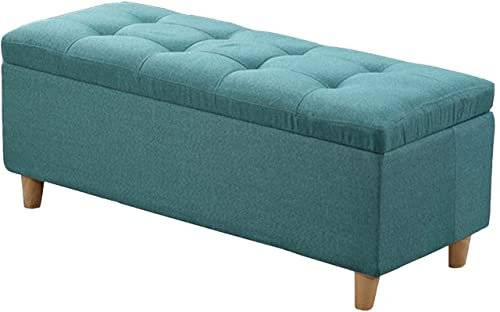 Stoffhocker mit Klappdeckel, 78,7 cm, Fußbank für Schuhe, multifunktionale Aufbewahrungsbox und Ottoman-Sitz