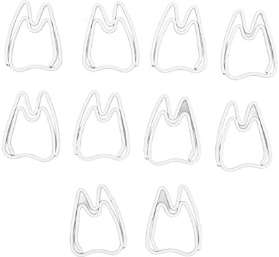 100 Stück Büroklammern, niedliche Zahnform, Lesezeichenklammern, Metall, kleine Büroklammern, Büro-Schreibtisch-Zubehör für Büro, Schule