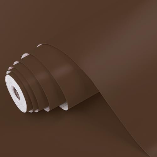 Dimex Pellicola adesiva tinta unita opaca, marrone, per mobili, decorativa, per porte, cucina, armadio, tavolo, 45 cm x 1 m