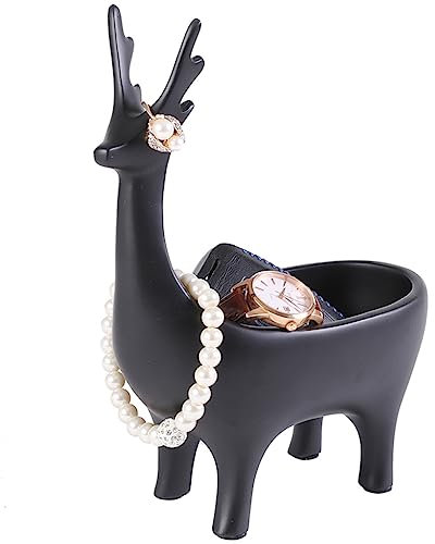 CAQSHN Kreativer Schmuckständer, Veranda, Hirsch, Aufbewahrungsbox, Heimdekoration, geeignet für Zuhause, Büro, Hotel usw Schmuckständer