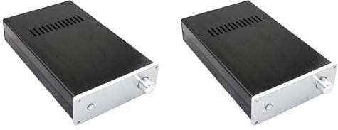 Giwnhvx 2X Amplifier Housing,LM3886 All Aluminum Amplifier Chassis DIY Audio Amplifier Housing with Power Outlet