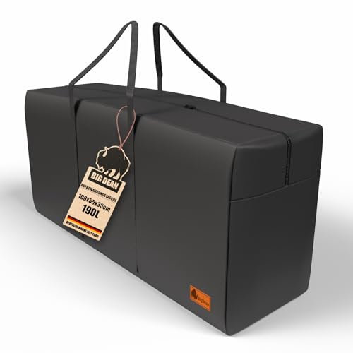 Extra Große Aufbewahrungstasche 100×55×35 cm 190 l – Faltbare Tragetasche mit Reißverschluss – Robuste Aufbewahrung für Kleidung, Bettwäsche, Umzug, Camping und mehr