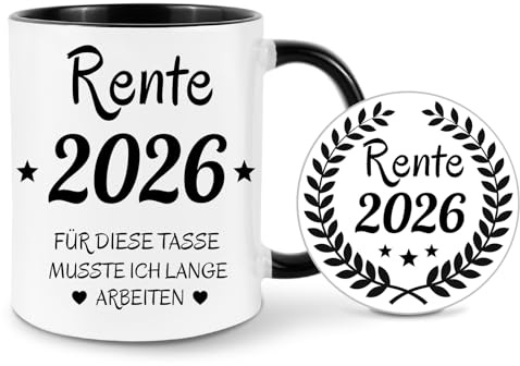 Bingtoo Rentner Geschenk Mann, Renteneintritt Geschenk Männer | Rente 2026 für Diese Tasse Musste Ich Lange Arbeiten, Geschenkideen Zum Renteneintritt 2026, Abschiedsgeschenk Kollegen