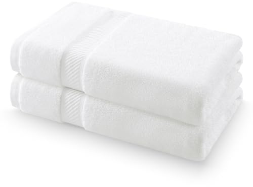 Homaxy Handtücher Set 2er-Pack, Weiß | 2 Handtücher 50x100 cm| 100% Baumwolle, 500g/m², OEKO-TEX Zertifiziert, Weich&Saugstark, Pflegeleicht, Vielseitig Einsetzbar