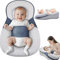 Ucuse Baby Wedge Pillow for Infant Support Cushion Reflux Breastfeeding Adjustable Wedge Baby Lounger Pillow with Safety Strap for Reducing Spit-Up, Bottle Feeding, Tummy Time Portable And Washable