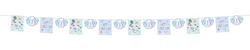 Folat 23929 Mermaid Birthday Decoration Blue with Iridescent Glitter - Bunting - Mermaid Magic - 6 Metres - Mermaid Decoration for Mermaid Party