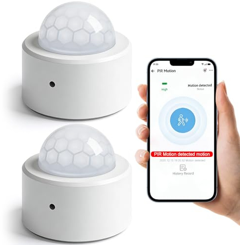 Detector de Movimiento Zigbee PIR, Sensor Inteligente WLAN para Smart Life/Tuya App, Seguridad y Control de Luz, 2 Piezas (Requiere ZigBee Hub)