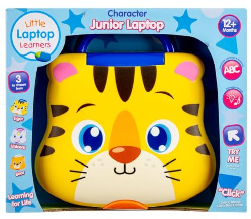 U.saf Carattere Junior Laptop Tiger Design Precoce Apprendimento Giocattolo ABC 123 Forme Musica Computer Educativo per Bambini 23x21.5x5.5cm