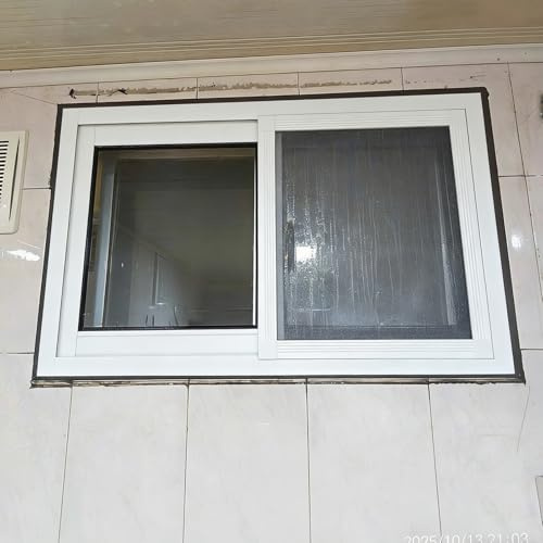 Finestre Finestre per Capannoni 60x90 45x90 90x90 45x90 45x65, Finestra Piccola a Filo Muro Bianca con Telaio da 7.6 cm, Finestre Scorrevoli Orizzontali in Alluminio con Serratura(150x120cm/59x47in)