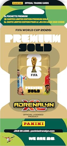 FIFA World Cup 2026 Trading Cards Game Blister Premium Gold (1 Premium Hülle + 4 Exklusive Limitierte Karten)