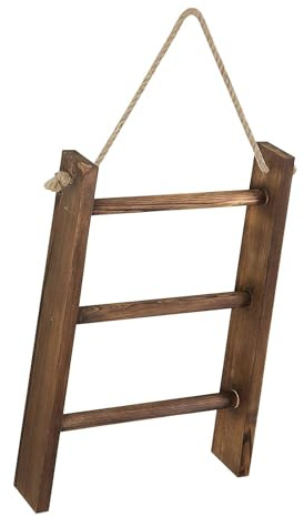 KiBcsLic Wood Towel Racks Wall Hanging Small Wooden Hanging Ladder Tea Towel Stand with