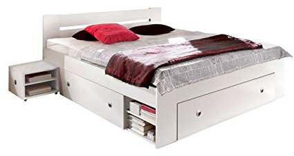 Avanti Trendstore - Stefan - Doppelbettgestell mit 2 Nakos und 3 Bettschubkästen inklusive. Material aus Holzdekor, 2 verfügbar. Maße BHT Bett 185x86x204cm, Nachttische 40x30x40cm