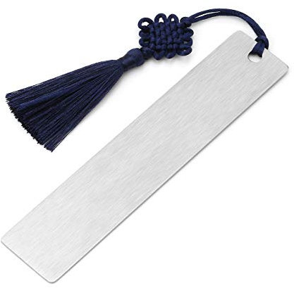Zysta Personalisiert Gravur - Edelstahl Lesezeichen Bookmark Buchzeichen mit Keltischer Knoten Quasten Rechteckig Handgefertigt Buch Zubehör (Rechteck 2#)