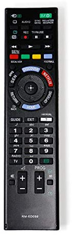 Calvas New RM-ED058 Remote Control fit for Sony 3D TVs with Netflix Botton KDL55W955B KDL-55W955B KDL60W855B