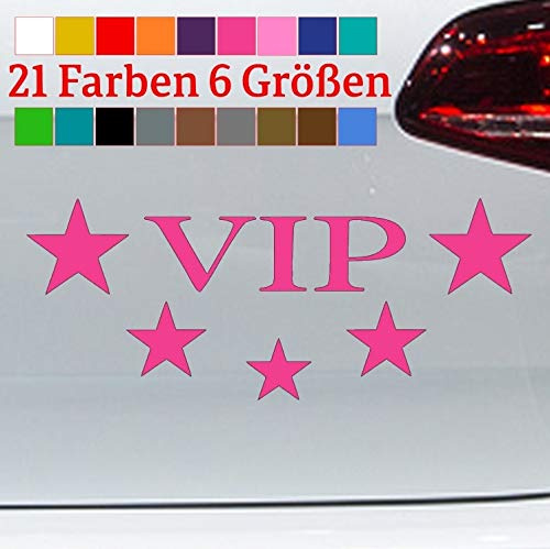 generisch VIP Sterne Sticker Aufkleber Promi Star 5 Sterne Very Important Person VUP JDM in 6 Größen und 21 Farben