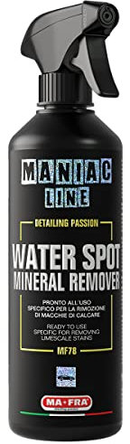 Ma-Fra Maniac Car Detailing Line, Water Spot Mineral Remover, Gebrauchsfertiger Dekontaminator speziell zur Entfernung von Kalk- und Oxidationsflecken, 500 ml