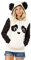Tumnea Panda Hoodie Damen Kapuzenpullover 2021 Panda Fleece Hoodies Netter Panda Printed Lange Ärmel Hoodie Pullover Panda Hoodie mit Langarm Ohren Kapuzenpullover Party Daily