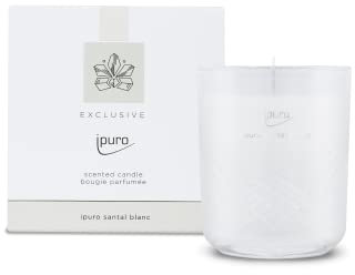 ipuro - dekorative ipuro santal blanc Duftkerze - minimalistische & puristische Duftkerzen im Glas - intensive Duftkerzen mit frischen Noten & weißer Orchidee - stilvolle Kerze 270 g