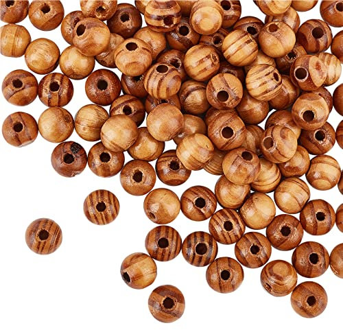 OLYCRAFT 120 Piccolo perline legno naturale perline legno burlywood rotonde perline sciolte legno 6 mm diametro foro 2 mm perline artigianali legno perline distanziali per fabbricazione artigianale