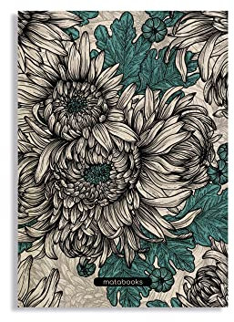 Matabooks, nachhaltige und vegane Notizbücher A5 aus Graspapier, Jana, Tropical Collection, 138 Seiten, Natur, Handmade, Made in Germany (Chrysanthemum)