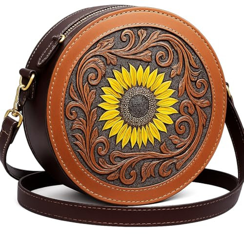 RAW HYD Umhängetasche aus Leder, dunkelbraun