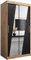 MEBLE KRYSPOL Rhomb100 Schlafzimmerschrank mit Zwei Schiebetüren, Spiegel, Kleiderstange und Regalen – 100x200x62cm - Artisan + Mattschwarz