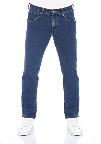 Wrangler Jeans Herren Stretch Regular Straight Fit Greensboro Jeanshose Denim Blue w30, Farbe: Blue Chip, Größe: 30W / 32L
