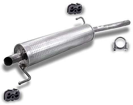 ATEC Germany Auspuff Schalldämpfer Set 1x Endschalldämpfer, mit Montagematerial Kompatibel mit FIAT GRANDE PUNTO (199_), PUNTO EVO (199_), OPEL CORSA D (S07)
