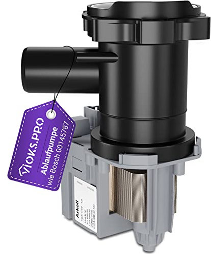 Vioks.pro Waschmaschine Abwasserpumpe Ersatz für Bosch Pumpe 00145787 - Ablaufpumpe Laugenpumpe mit Kopf und Sieb für Bosch Serie 4 Varioperfect