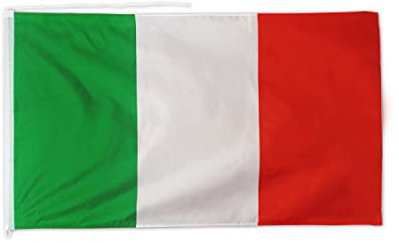 Bandera tricolor de Italia de Estadio Nacional de Fútbol Italiano con cuerda para barra de balcón de la Unión Europea Mundial Olímpico Juegos Olímpicos – 90 x 150 cm