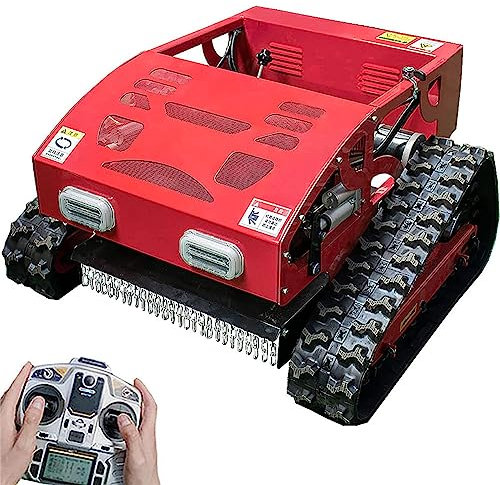 FURLOU Cortacésped a Gasolina, Juego de cortacésped Robot, cortacésped a Gasolina de Cuatro Tiempos con Control Remoto, cortacésped sobre orugas de 7.5HP Sube hasta 45° de inclinación, para Granja
