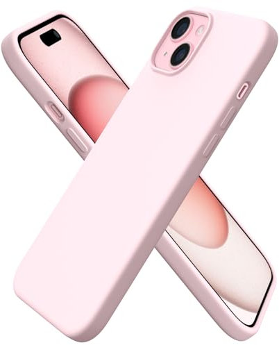 ORNARTO Compatible with iPhone 15 Plus Case 6.7, Slim Liquid Silicone 3 Layers Full Covered Soft Gel Rubber 15 Plus iPhone Case Cover 6.7 inch-Pink