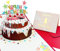TAFACE 1 biglietto di auguri pop-up con 1 biglietto di auguri scritto a mano rosa, biglietto di auguri con torta alla fragola, tridimensionale 3D, adatto per famiglia, amici, colleghi