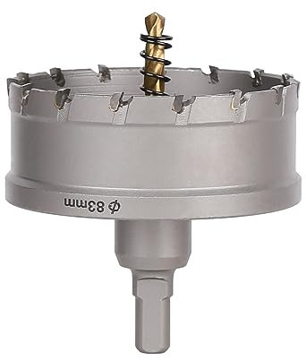 Vearter 83mm Scie Cloche en Métal, Carbure Tungstène Coupeur TCT Trou avec Foret de Centrage, pour Acier Inoxydable, Alliage, Cuivre, Fer, Plastique, Fibre de Verre