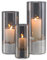Candeldo Photophore en verre cylindrique en verre : lot de 3 bougeoirs noirs - Grand photophore - Décoration d'extérieur - Table de salon - Vase moderne - Pour l'intérieur et l'extérieur