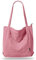 KALIDI Damen Cord-Tragetasche, große Schultertasche mit Reißverschlusstasche, lässige Hobo-Handtasche, große Kapazität, Einkaufstasche, Arbeitstasche, Pink, Large