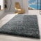 Carpetsale24 Hochflor Teppich 160x230 cm Blau – Shaggy Langflor, Meliert, Weich & Pflegeleicht, Jute-Rücken – Für Wohnzimmer & große Räume