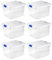 AC - Pack de 6 Cajas de ordenación de plástico Transparente N.º 2. Contenedor para almacenar Juguetes, Libros, Ropa, Mantas. Capacidad 25 litros. Dimensiones Aprox.: 42,2 x 35 x 25,6 cm