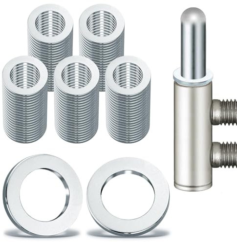 Juego de 100 arandelas para puerta de habitación, anillos de montaje, sin marcas de abrasión, 10,20 x 15,8 x 1,8 mm, galvanizados