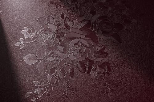 lenify Dark Red Peel and Stick Wallpaper Floral Textured Wallpaper 17.7inch x 393.7inch Red Embossed Contact Paper Self Adhesive Wallpaper for Shelf Liner Red Flower Removable Wall Paper Decor Vinyl