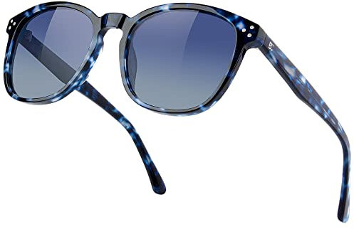 Bircenpro Polarised Trendy Sunglasses for Women: UV Protection Womens and Mens Square Shades with Acetate Frame BC2110