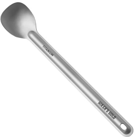 Hiker's Gold Long-Handled Spoon for Backpacking, Camping | Made from Ultralight Titanium