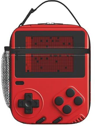 cromcu Isolierte Lunchbox für Jungen, Mädchen, Kinder, Videospiel, Lunchbox für Arbeit, Picknick, Schule, Reisen, Wandern, Strand oder Angeln, Polyester, Spielkonsolen-Thema, Lunchtasche
