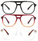 KoKoBin 3 Pack Übergröße Flieger Vintage Lesebrille Herren und Damen Quadratisch Federscharnier lesebrillen Anti Licht Blau Computer Leser (3 Pairs, 2.5, x)