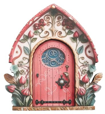 Kapaunn Garten Feentür Wichteltür Miniatur Elfentür Wichteltür Feentür Dekoration Fee Tiny House Tür Kinder Geschenk, Miniatur Fee Garten Dekoration Im Freien Zubehör